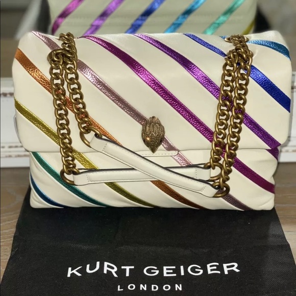 Kurt Geiger Handbags - KURT GEIGER Large Rainbow Leather Shoulder Bag